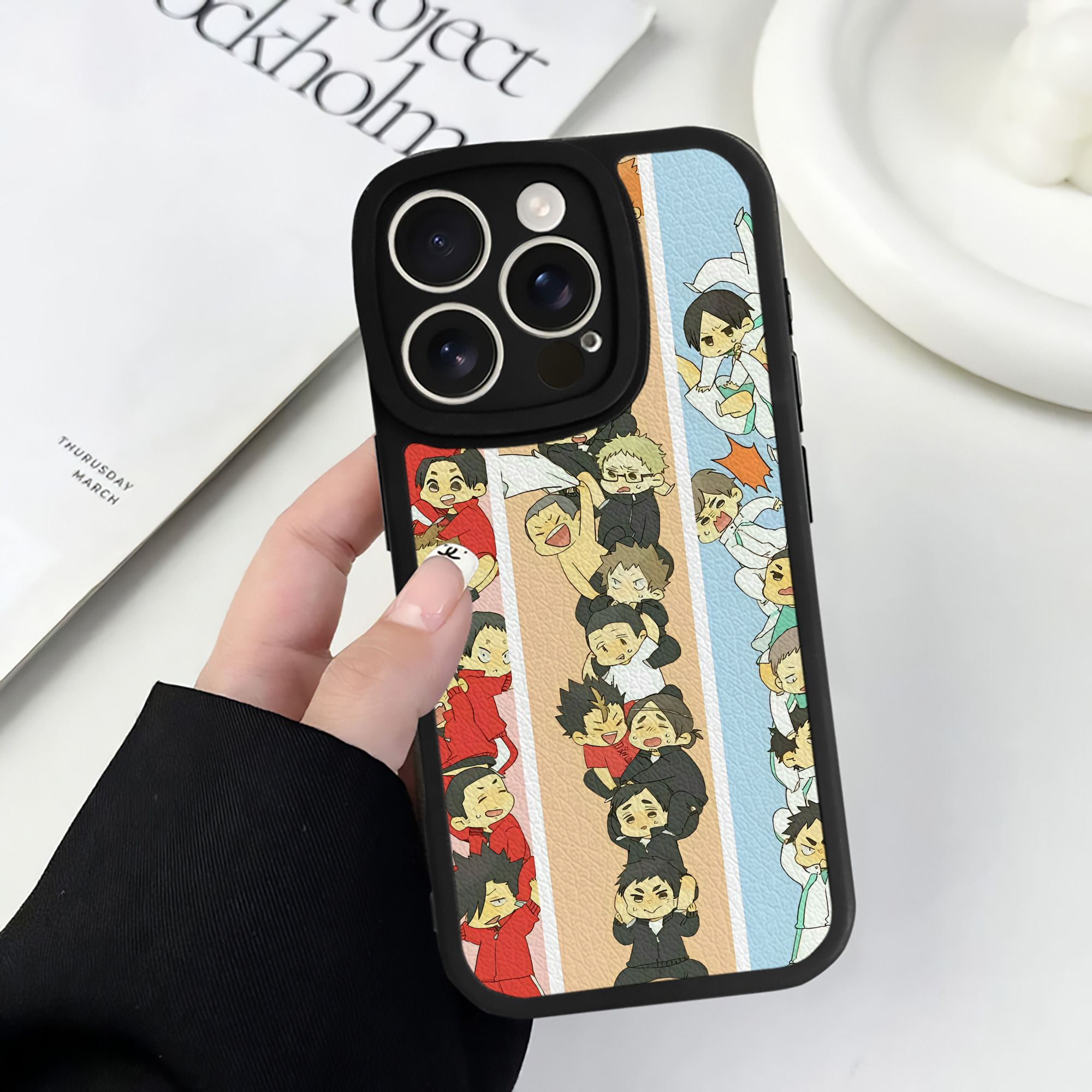 （画像用） ハイキュー!! Haikyu!! 【iPhone 16シリーズ対応】シリコンスマホケース（レザー調） 材質：シリコン